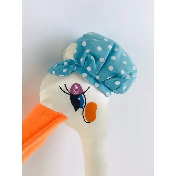 Vintage Russ Berrie Mother Goose Plush Duck Stuffed Animal Home Decor 14" Bonnet - Picture 2 of 10